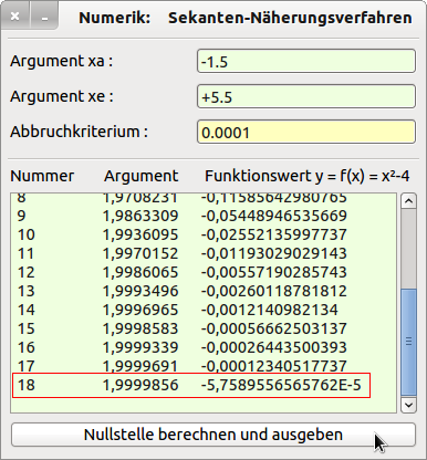 Sekanten-Verfahren (Numerik)