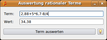 Auswertung für einen Ausdruck